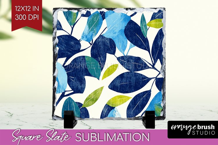 Eucalyptus Leaves Slate PNG - Botanical Square Slate