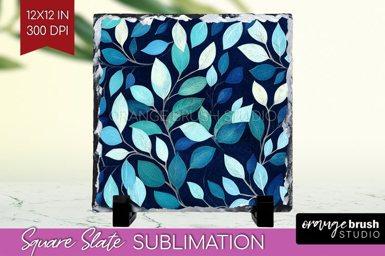Eucalyptus Leaves Slate PNG - Botanical Square Slate