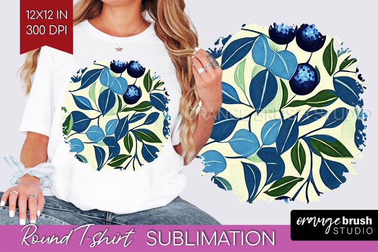 Eucalyptus Leaves Round Tshirt Background - Botanical PNG