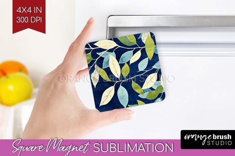 Eucalyptus Leaves Magnet Sublimation - Botanical Square PNG