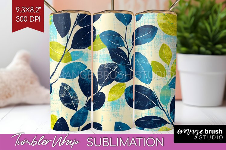 Eucalyptus Leaves Tumbler Wrap - Botanical Tumbler PNG