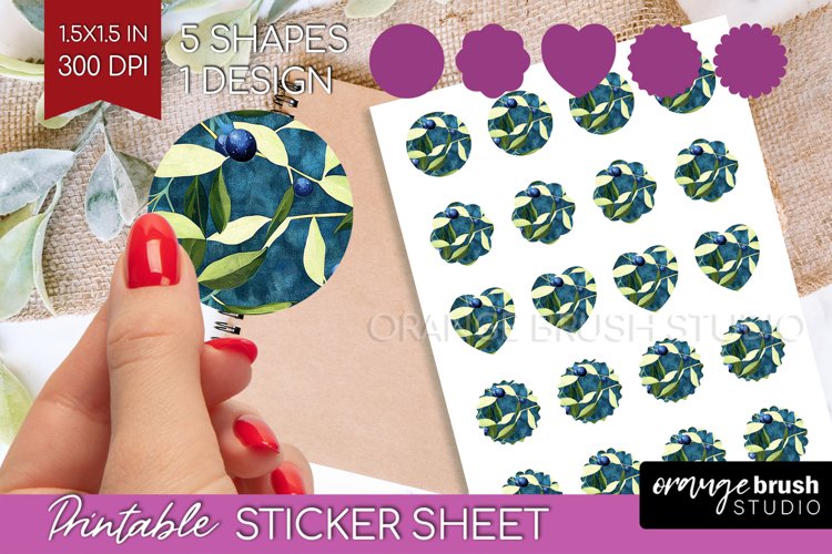 Eucalyptus Leaves Round Sticker - Bonanical Printable Sheet