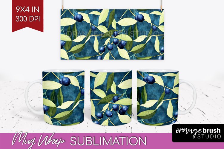 Eucalyptus Leaves Mug Wrap - Botanical Mug PNG Sublimation