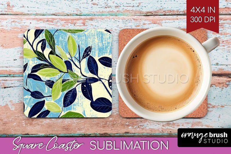 Eucalyptus Leaves Square Coaster - Bonanical Coaster PNG