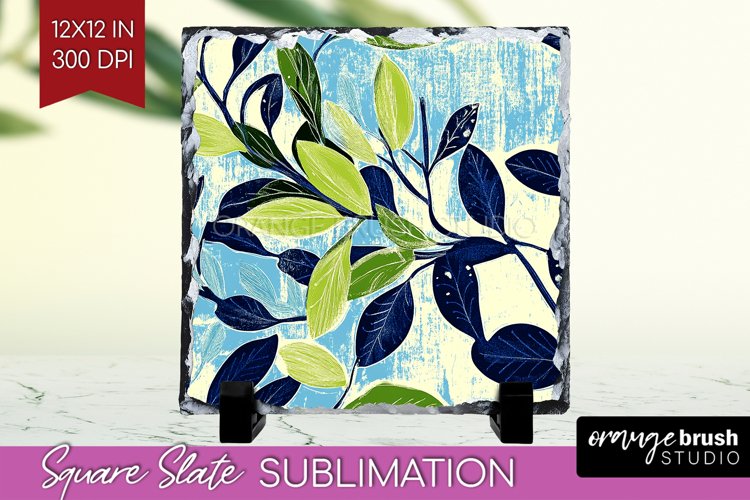 Eucalyptus Leaves Slate PNG - Botanical Square Slate