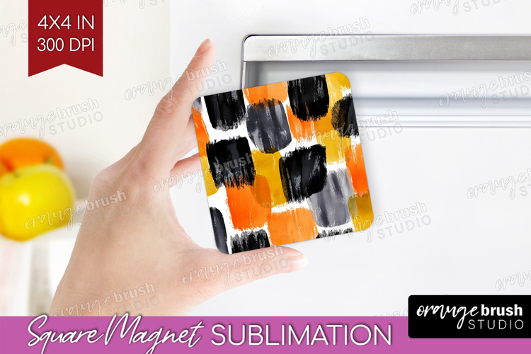 Halloween Magnet Sublimation - Brush Stroke Square Magnet