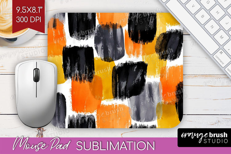 Halloween Mouse Pad Sublimation - Brush Stroke Mousepad PNG