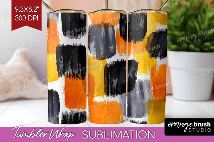 Halloween Tumbler Wrap - Brush Stroke Tumbler PNG