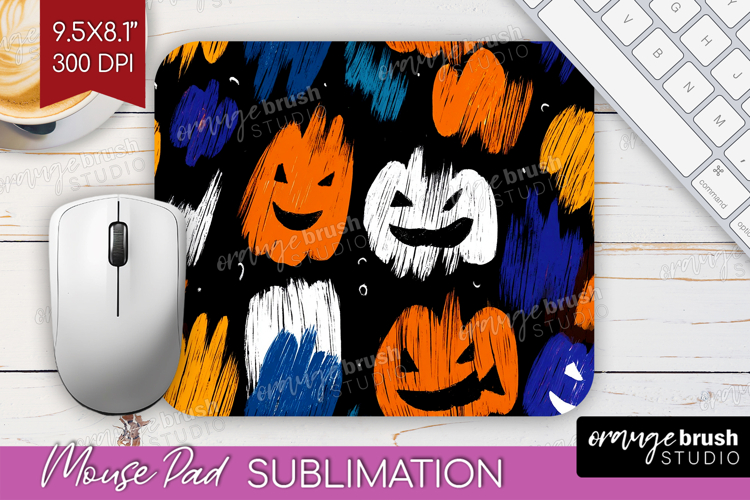 Halloween Mouse Pad Sublimation - Brush Stroke Mousepad PNG