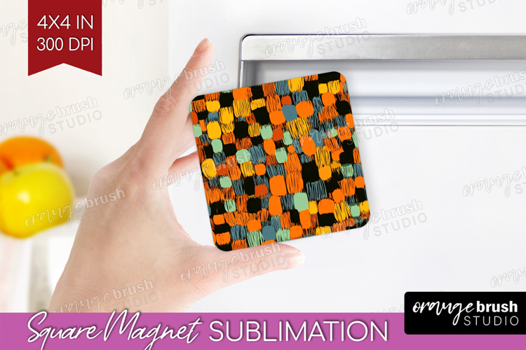 Halloween Magnet Sublimation - Brush Stroke Square Magnet