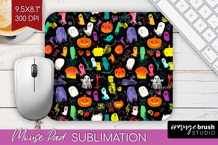 Halloween Mouse Pad Sublimation - Brush Stroke Mousepad PNG