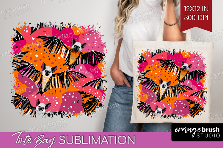 Halloween Tote Bag - Brush Stroke Tote Bag PNG Sublimation