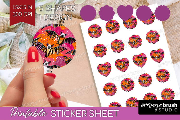 Halloween Round Sticker - Brush Stroke Printable Sticker