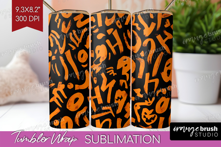 Halloween Tumbler Wrap - Brush Stroke Tumbler PNG