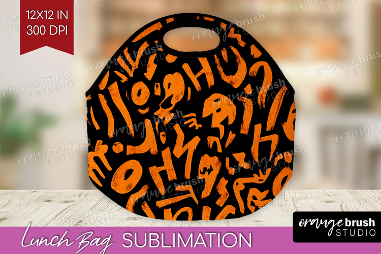 Halloween Lunch Bag - Brush Stroke Lunch Bug PNG Sublimation