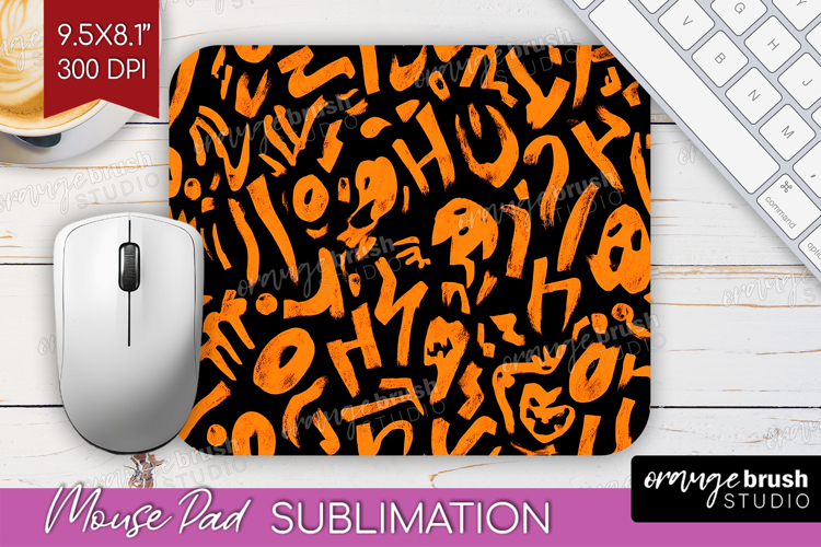 Halloween Mouse Pad Sublimation - Brush Stroke Mousepad PNG