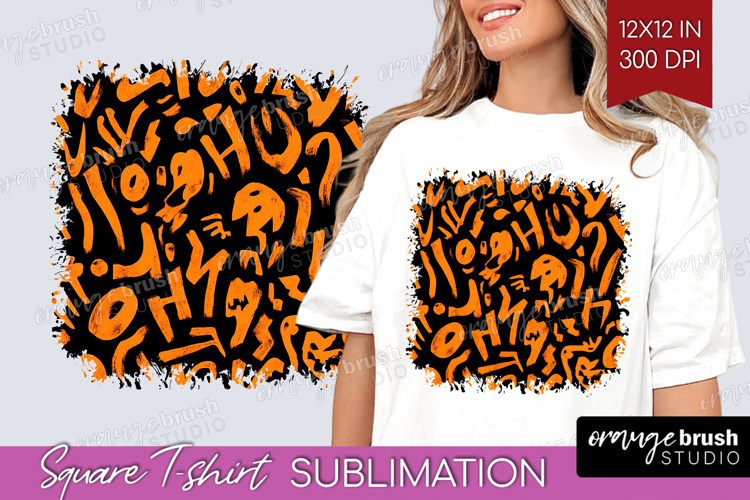 Halloween Square Tshirt Background - Brush Stroke PNG