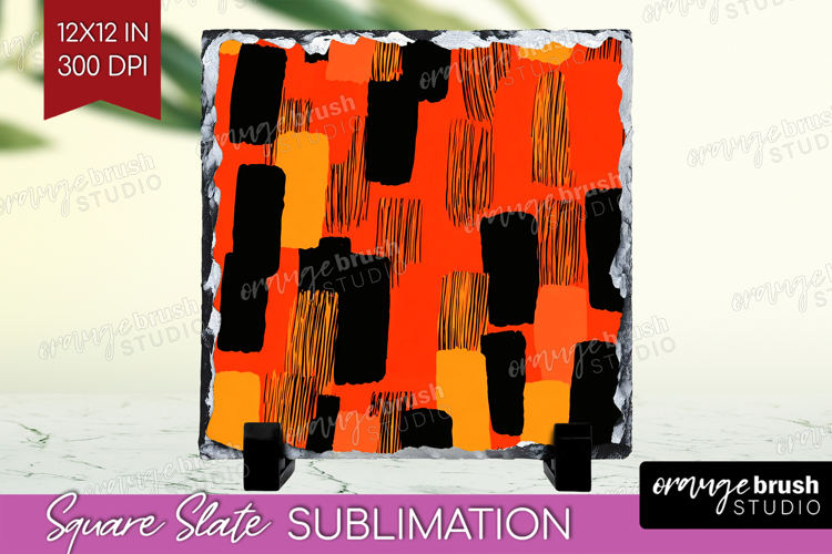 Halloween Slate PNG - Brush Stroke Square Slate Sublimation