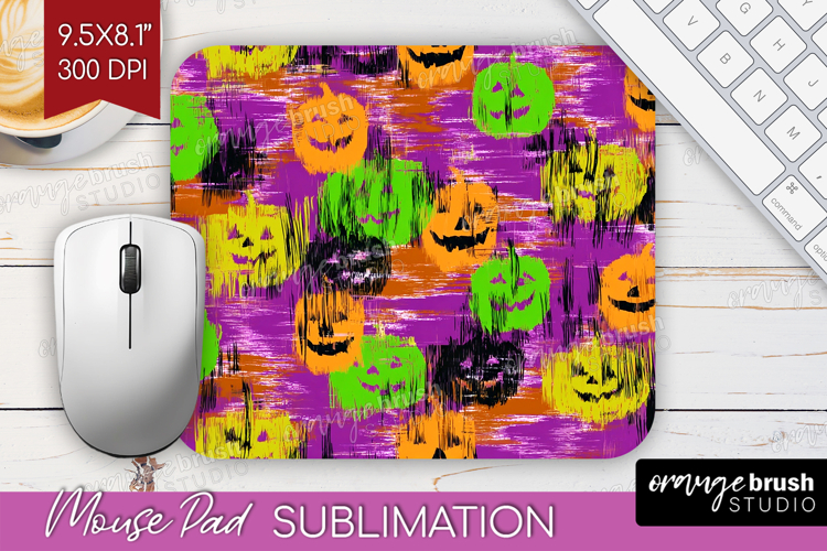 Halloween Mouse Pad Sublimation - Brush Stroke Mousepad PNG