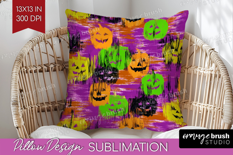 Halloween Pillow Sublimation - Brush Stroke Pillow Cover PNG