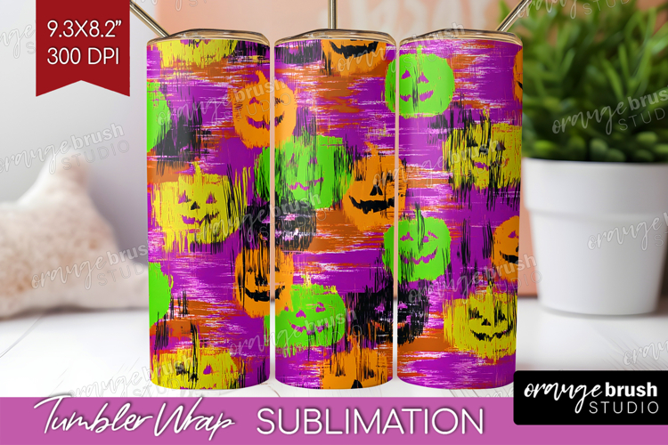 Halloween Tumbler Wrap - Brush Stroke Tumbler PNG