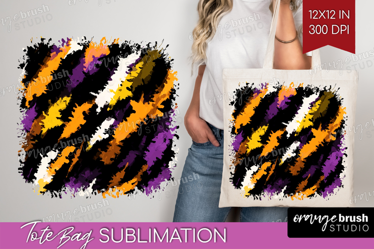 Halloween Tote Bag - Brush Stroke Tote Bag PNG Sublimation