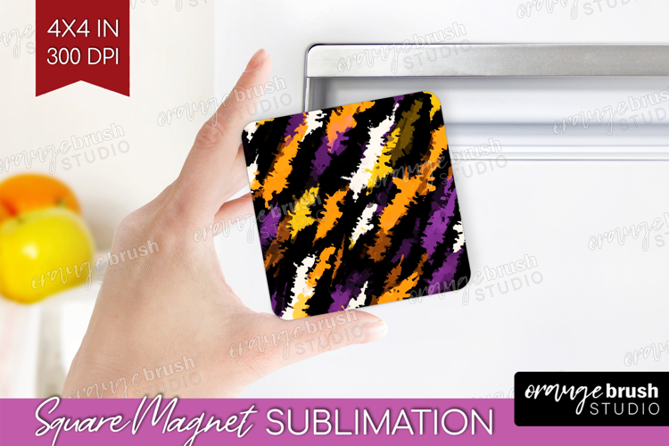 Halloween Magnet Sublimation - Brush Stroke Square Magnet