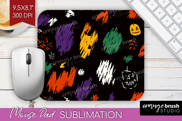 Halloween Mouse Pad Sublimation - Brush Stroke Mousepad PNG