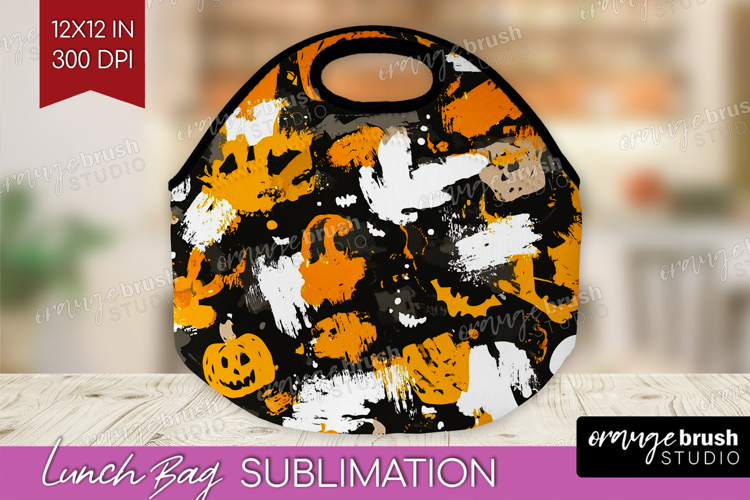 Halloween Lunch Bag - Brush Stroke Lunch Bug PNG Sublimation