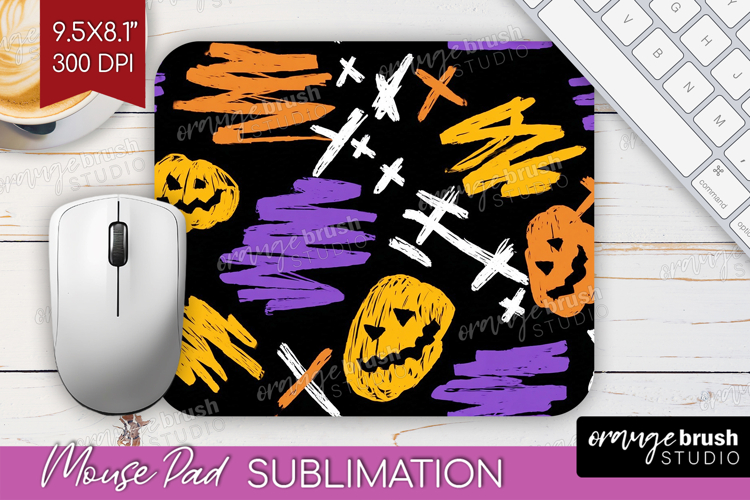 Halloween Mouse Pad Sublimation - Brush Stroke Mousepad PNG