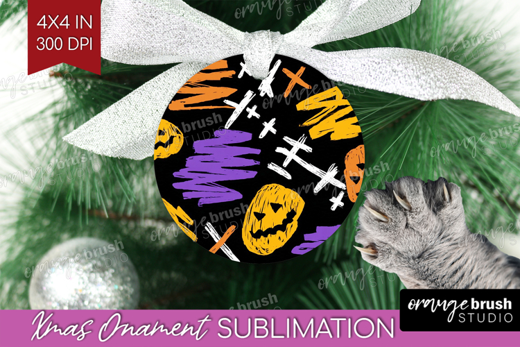 Halloween Ornament PNG - Brush Stroke PNG Sublimation