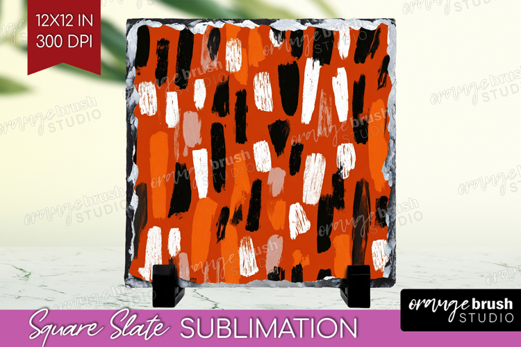 Halloween Slate PNG - Brush Stroke Square Slate Sublimation