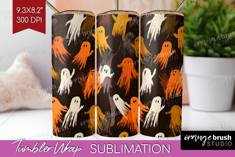 Halloween Tumbler Wrap - Brush Stroke Tumbler PNG