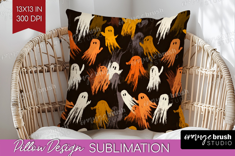Halloween Pillow Sublimation - Brush Stroke Pillow Cover PNG