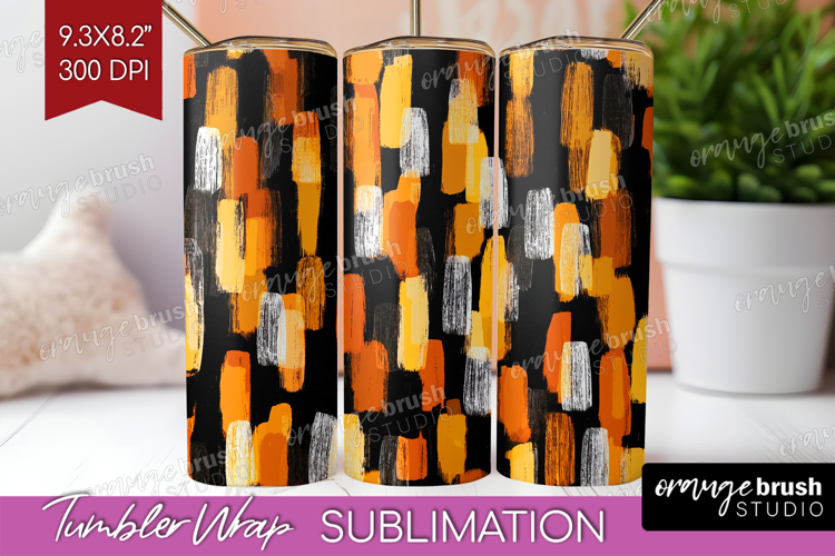 Halloween Tumbler Wrap - Brush Stroke Tumbler PNG