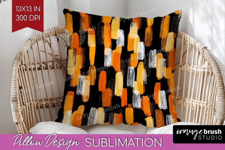 Halloween Pillow Sublimation - Brush Stroke Pillow Cover PNG