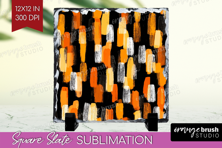 Halloween Slate PNG - Brush Stroke Square Slate Sublimation