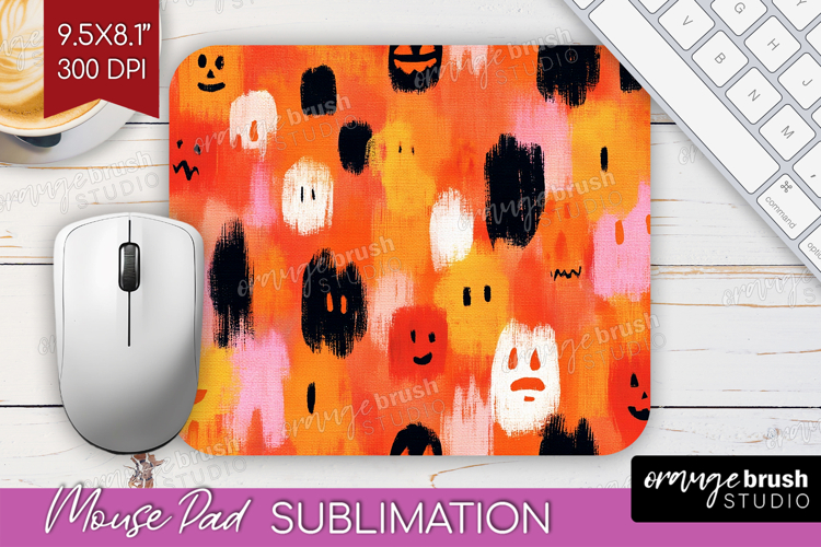 Halloween Mouse Pad Sublimation - Brush Stroke Mousepad PNG