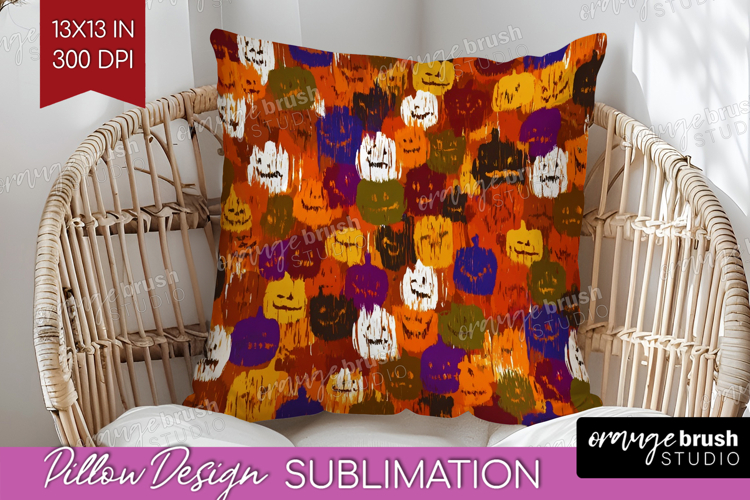 Halloween Pillow Sublimation - Brush Stroke Pillow Cover PNG
