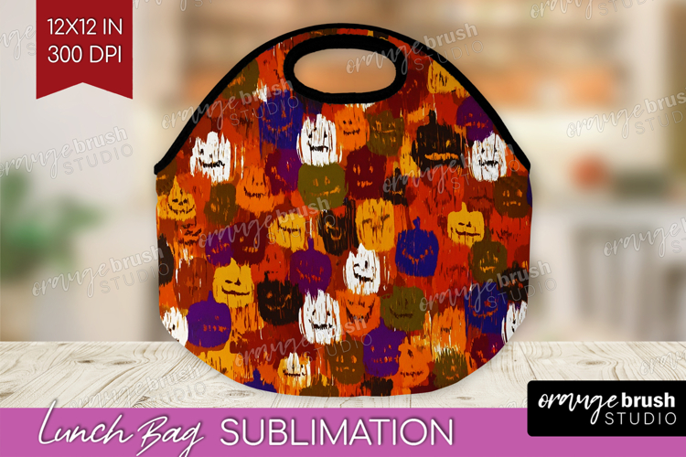 Halloween Lunch Bag - Brush Stroke Lunch Bug PNG Sublimation