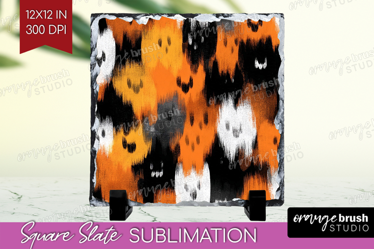 Halloween Slate PNG - Brush Stroke Square Slate Sublimation