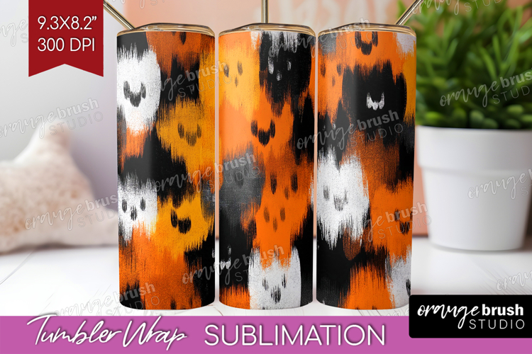 Halloween Tumbler Wrap - Brush Stroke Tumbler PNG