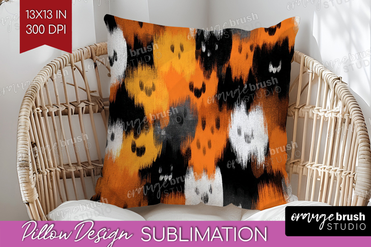 Halloween Pillow Sublimation - Brush Stroke Pillow Cover PNG