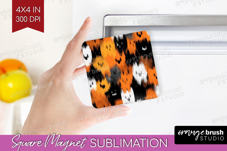 Halloween Magnet Sublimation - Brush Stroke Square Magnet