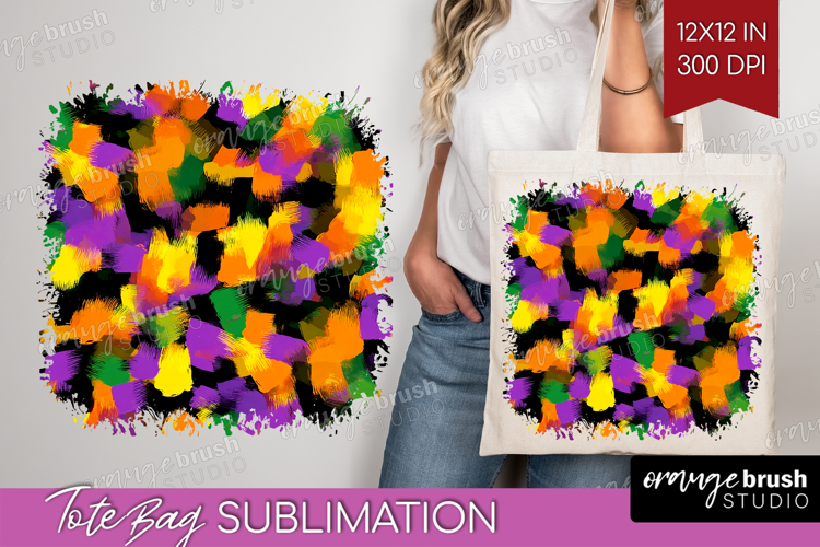 Halloween Tote Bag - Brush Stroke Tote Bag PNG Sublimation