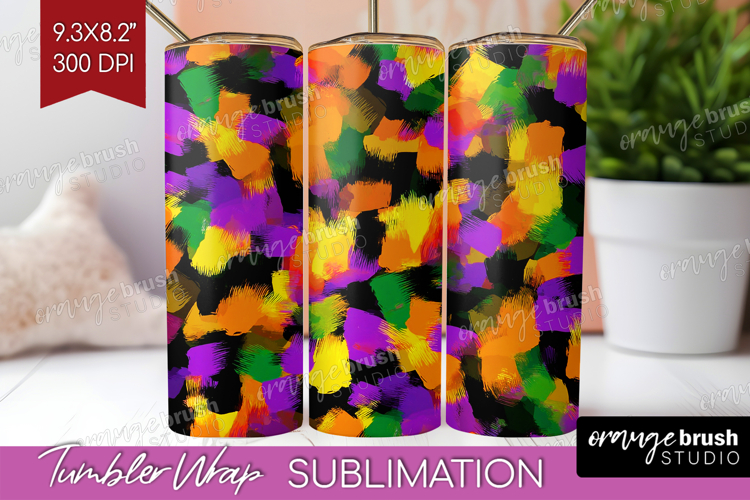 Halloween Tumbler Wrap - Brush Stroke Tumbler PNG