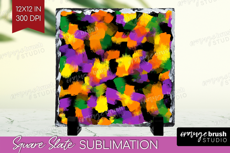 Halloween Slate PNG - Brush Stroke Square Slate Sublimation