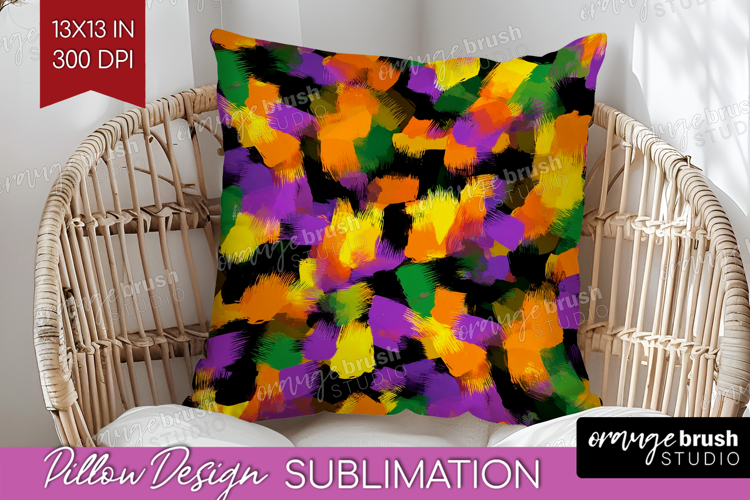 Halloween Pillow Sublimation - Brush Stroke Pillow Cover PNG