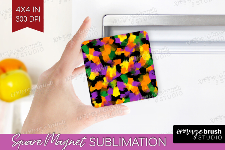 Halloween Magnet Sublimation - Brush Stroke Square Magnet