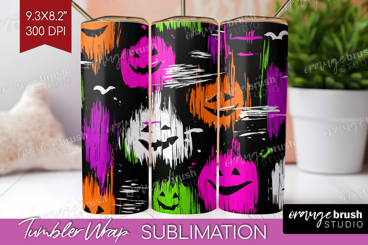 Halloween Tumbler Wrap - Brush Stroke Tumbler PNG